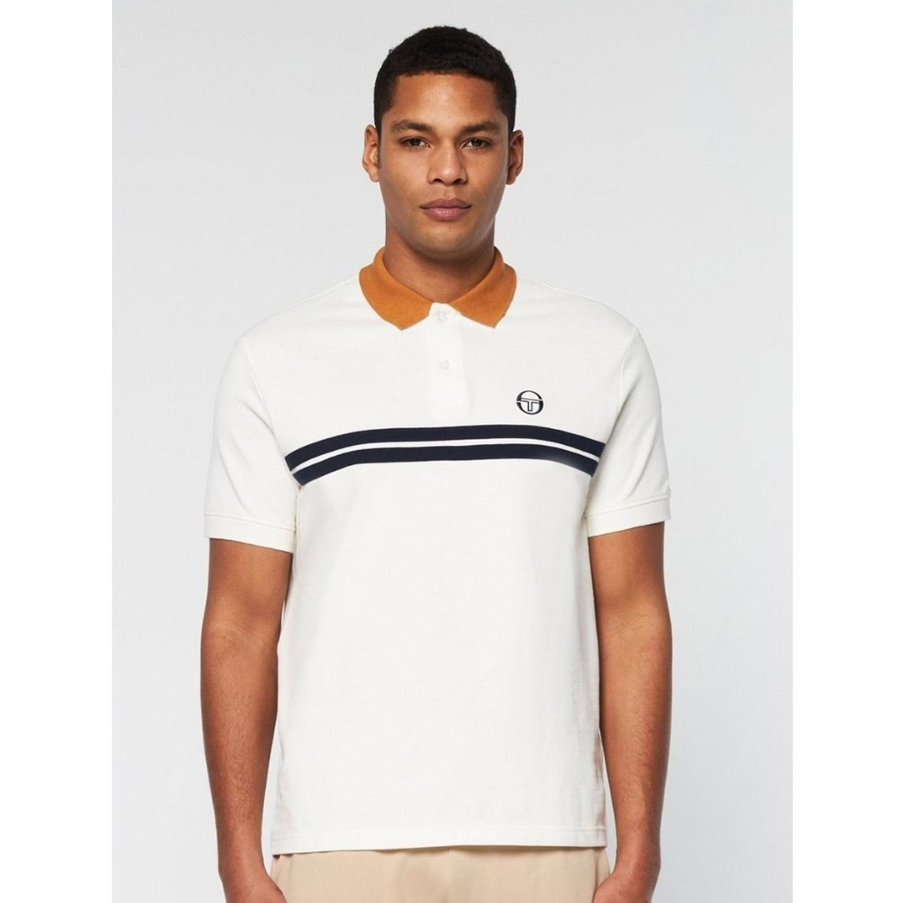 $125 Sergio Tacchini Supermac Cotton Polo Gardenia Shirt 2XL